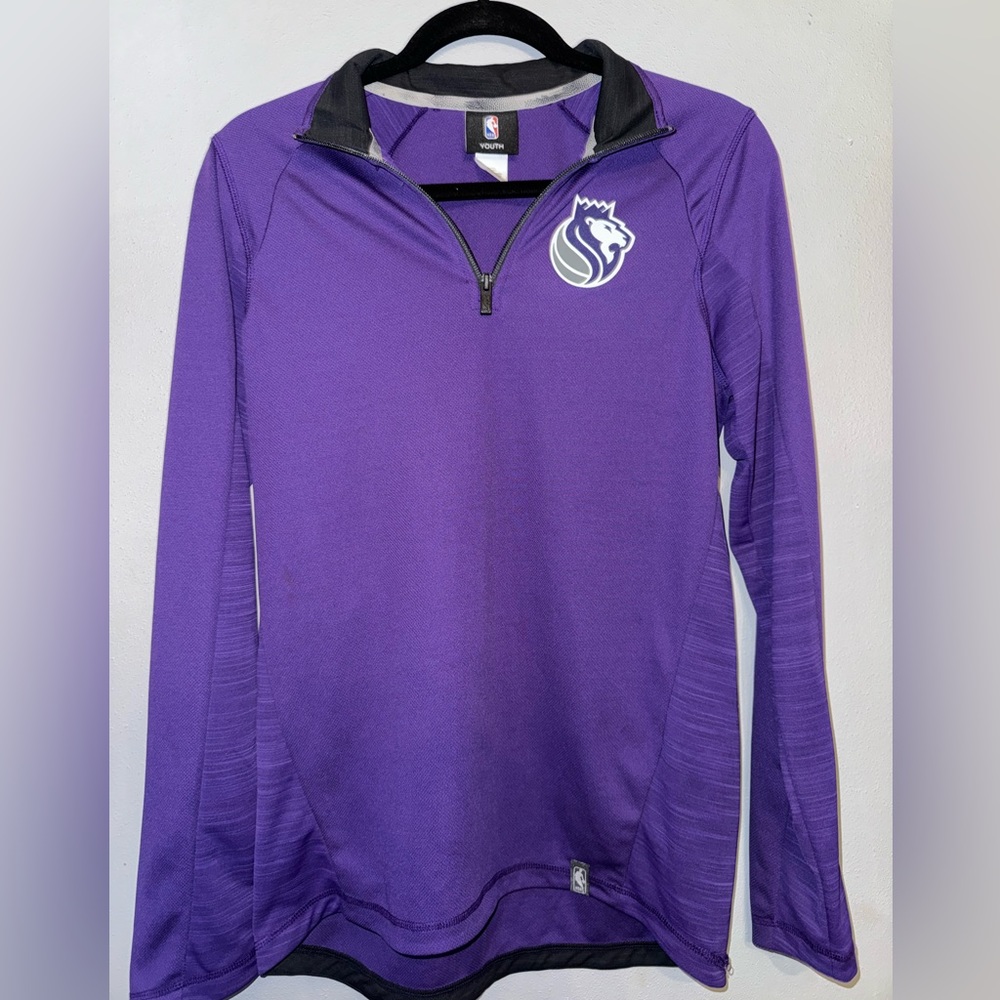 Purple Sacramento Kings Raglan Sleeve Half-Zip Pullover Jacket